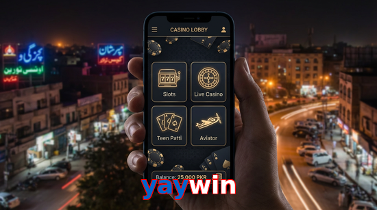 Main screen of Yaywin app page for PK players